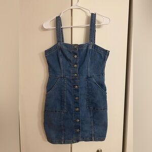 Denim overall dress